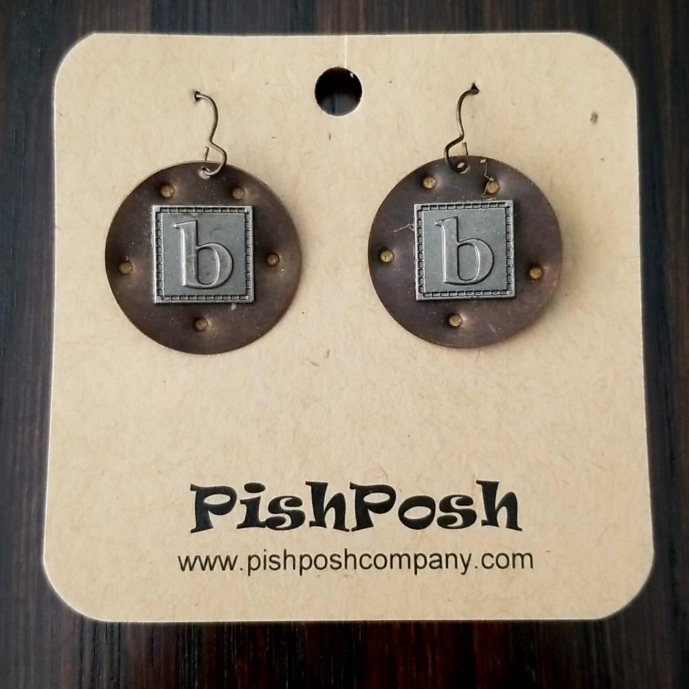 PishPosh Metal Initial "B" Earrings